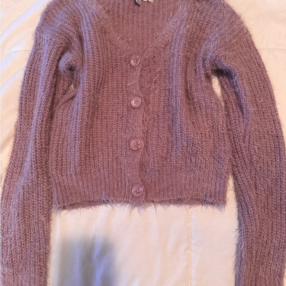 Iris Lavender Button-Up Women’s Cardigan